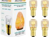 Salt Lamp Bulbs 15w E14 Pack of 4 for Oven 300 C, Fridge, Multipurpose Pygmy Appliance SES Incandescent dimmable Bulbs