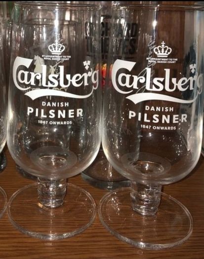 Carlsberg Pilsner Stemmed Pint Glasses