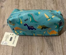 Primark Dinosaur Patterned Aqua Colour Pencil Case
