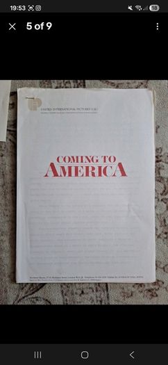 Coming To America Press Kit 1988 Eddie Murphy