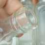 480 - Set of 3 Vintage Clear Glass Cork Top Collectible Decorative Bottles Image 4