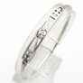 Vintage 925 Sterling Silver Signed British Geometric Scroll Bangle Image 4