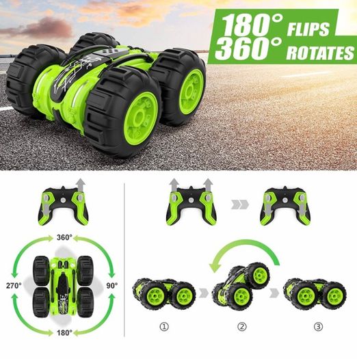 2 in 1 RC Water Stunt Amphibious Remote Control Car (Green)