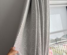 Grey Silver Heavy Curtains 90 x 90