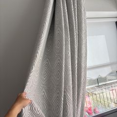 Grey Silver Heavy Curtains 90 x 90