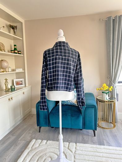Girls Long Sleeved Blue Checkered Shirt from Primark