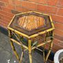 Vintage Faux Bamboo Metal Plant Stand Image 3