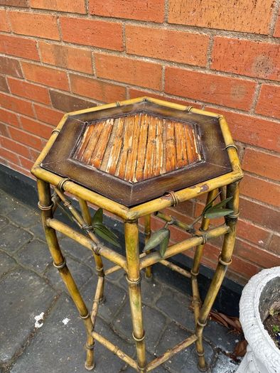 Vintage Faux Bamboo Metal Plant Stand