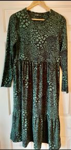 F&F Green and black abstract animal print dress