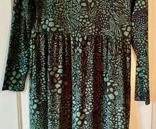 F&F Green and black abstract animal print dress