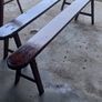 Set Of Two Antique French Solid oak Benches very sturdy  strong and solid Beautiful Patina Image 8