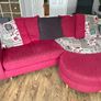 DFS 3 Seater Sofa with Armchair & Stool Image 3