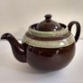 Fabulous Mid-Large Brown Betty Teapot, by Alcock, Lindley and Bloore, With Mint Green Mottled Stripes, Holds One Litre/ 1.75 Pints Image 7