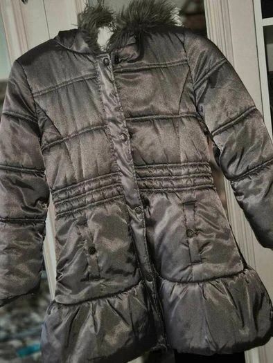 Monsoon Girls Metallic Bronze Tiered Winter Coat, Age 11/12
