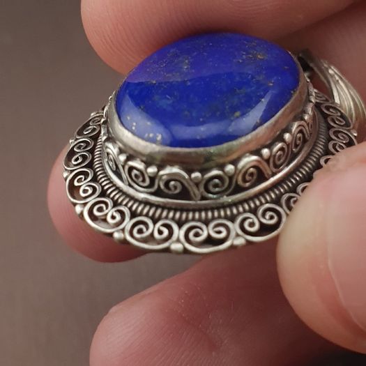 Beautiful Handmade Desgin 925 Silver & Lapis Lazuli Pendant