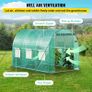 Walk-in Tunnel Greenhouse, 10 x 7 x 7 ft Portable Plant Hot House w/ Galvanized Steel Hoops, 1 Top Beam, Diagonal Poles, Zippered Door & 6 Roll-up Windows, Green Image 3