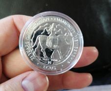 1994 Gibraltar Silver Proof 21 Ecus Coin,come with original coin capsule, thanks for looking.