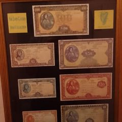 old irish bank notes framed print
