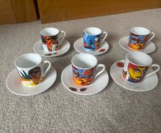 A Set of 6 Knuttel Tipperary Crystal Nespresso Cups and Saucers