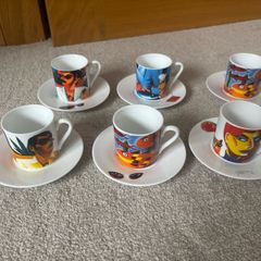 A Set of 6 Knuttel Tipperary Crystal Nespresso Cups and Saucers