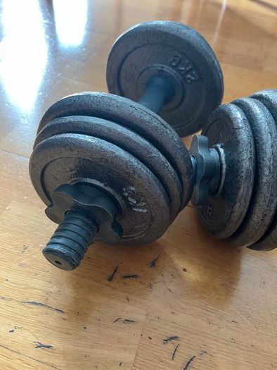 2 x 10kg cast iron dumbbell set
