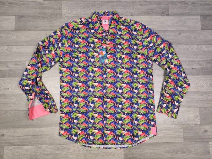 New Jimmy Fox Flamingo Patterned Shirt Mens XL/XXL
