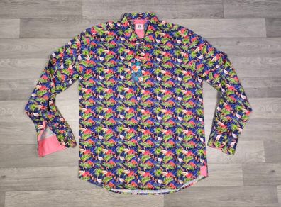 New Jimmy Fox Flamingo Patterned Shirt Mens XL/XXL