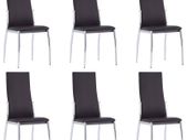 Dining Chairs 6 pcs Brown Faux Leather
