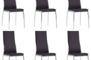 Dining Chairs 6 pcs Brown Faux Leather