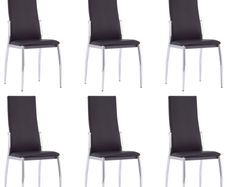 Dining Chairs 6 pcs Brown Faux Leather