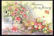1998 Jersey Seasonal Flowers (1st Series) Commemorative Stamp Miniature Sheet Fine used with Jersey Philatelic Service cancel