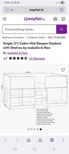 Child's cabin bed