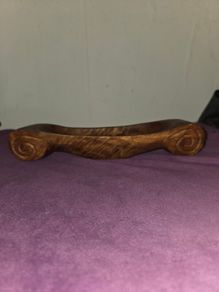 Hand carved wooden trinket dish