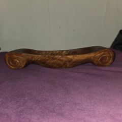 Hand carved wooden trinket dish