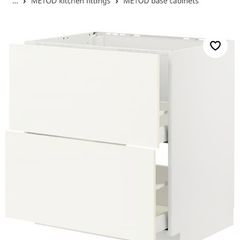 ikea kitchen Base sink cabinet METOD / MAXIMERA 2 fronts, 2 drawers, white