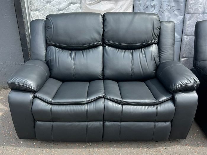 Valerie Black 3+2 Leather Recliner Sofa Set