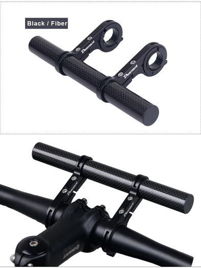 30cm Carbon Fiber Bicycle Handlebar Extended Bracket Bike Headlight Mount Bar Computer Holder Lamp Support Rack Alloy Fiber Stand