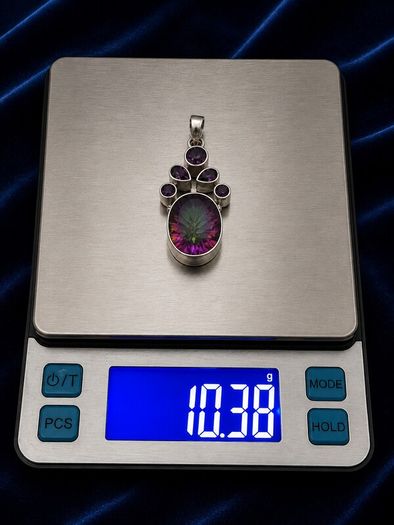 Vintage 925 Sterling Silver & Mystic Topaz Pendant
