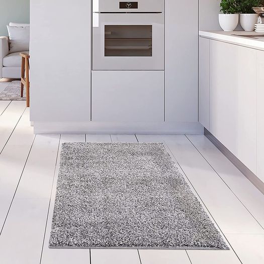 Living Room Rug - Shaggy Soft And Elegant Carpets For The Bedrooms And Kitchen, Easy To Clean, Many Different Sizes (80x150 cm, Grey)