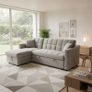 Pull-Out Sofa Bed Kris Grey With Storage Chaise Image 2