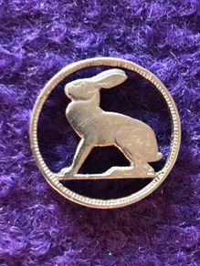 Hand Cut 3d Pence Coin