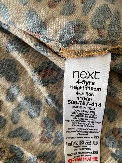 Next Girls Leopard Print Dress with Black Velvet Bow - see 4 pics