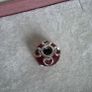 Pandora frosted red murano glass/hearts charm,very good condition hallmarked Image 7