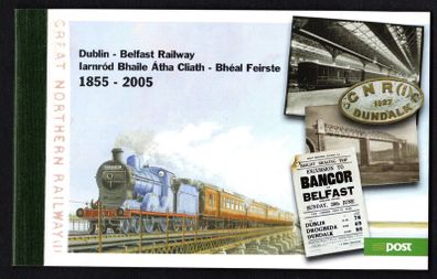 2005 Ireland Dublin Belfast Railways Commemorative Stamps Booklet Mint Never Hinged (MNH). Images of contents shown