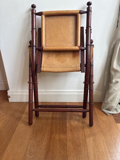 Inca Folding Teak/Leather Chair