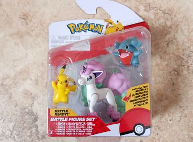 Pokemon Battle Figure Set 2025 Pikachu + Galarian Ponyta + Gible PKW4097 NEW