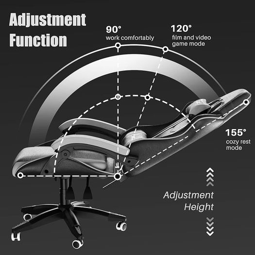 MASSIVE SALE Ergonomic Gaming Chair - Gamer Chairs with Lumbar Cushion + Headrest, Height-Adjustable Office & Computer Chair for Adults, Girls, Boys