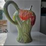 Vintage Fitz & Floyd Omnibus ceramic tulip pitcher 64oz Image 4