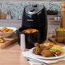 Compact 2L Hot Air Fryer, 1000W Fryer, Removable Frying Rack & 30 Minute Timer, Adjustable Temperature, Auto Shut Off, Cooks Using Hot Air Circulation, Black/Silver (FREE POSTAGE) Image 4