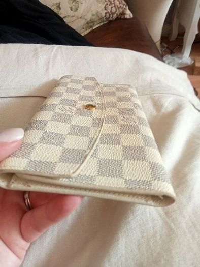 LV cream white wallet